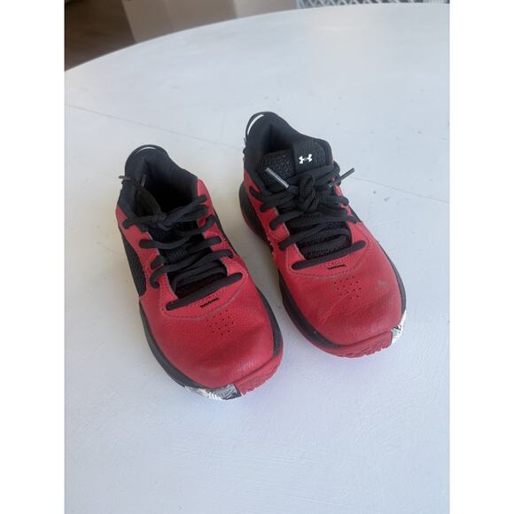 Under Armour Boys Lockdown 6 3025618-600 Red Basketball Shoes Sneakers 13.5K - Picture 3 of 7